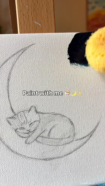Lunar Nap 🐈✨ Here’s a new painting that’s coming on Sunday August 2nd as part o