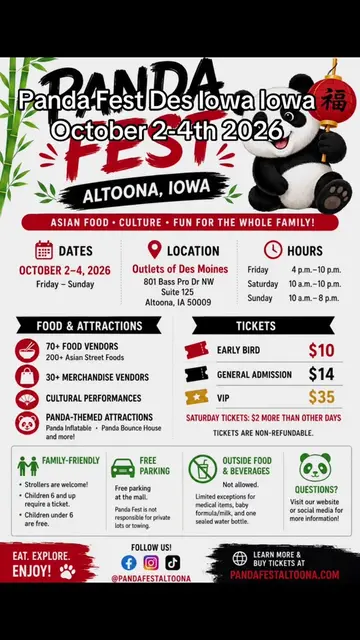 🎉🐼 Panda Fest is coming to **Des Moines, Iowa** and it looks like it's going t
