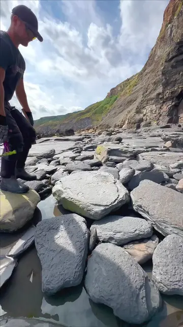 We couldn't believe what we found! 🤩 A huge shale landslide had exposed countle