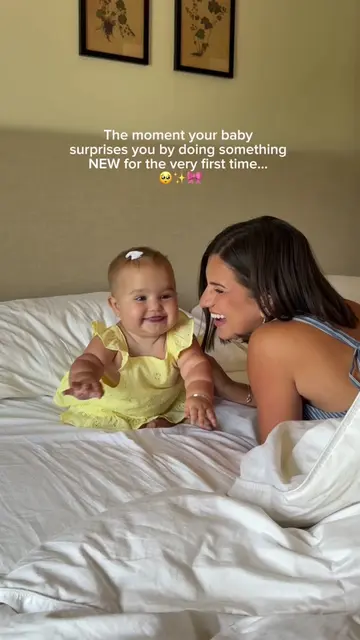 Every time we blink, she's doing something new 🥹👏 #baby #cute #parents #Love #