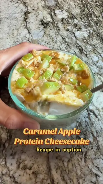 Caramel Apple Cheesecake Yogurt Bowl  It tastes like a caramel apple cheesecake,