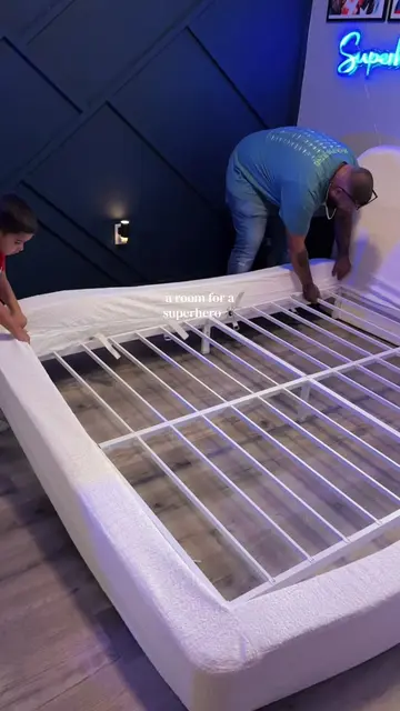 The best addition to our kids superhero room! This cloud bed gives all the cozy 