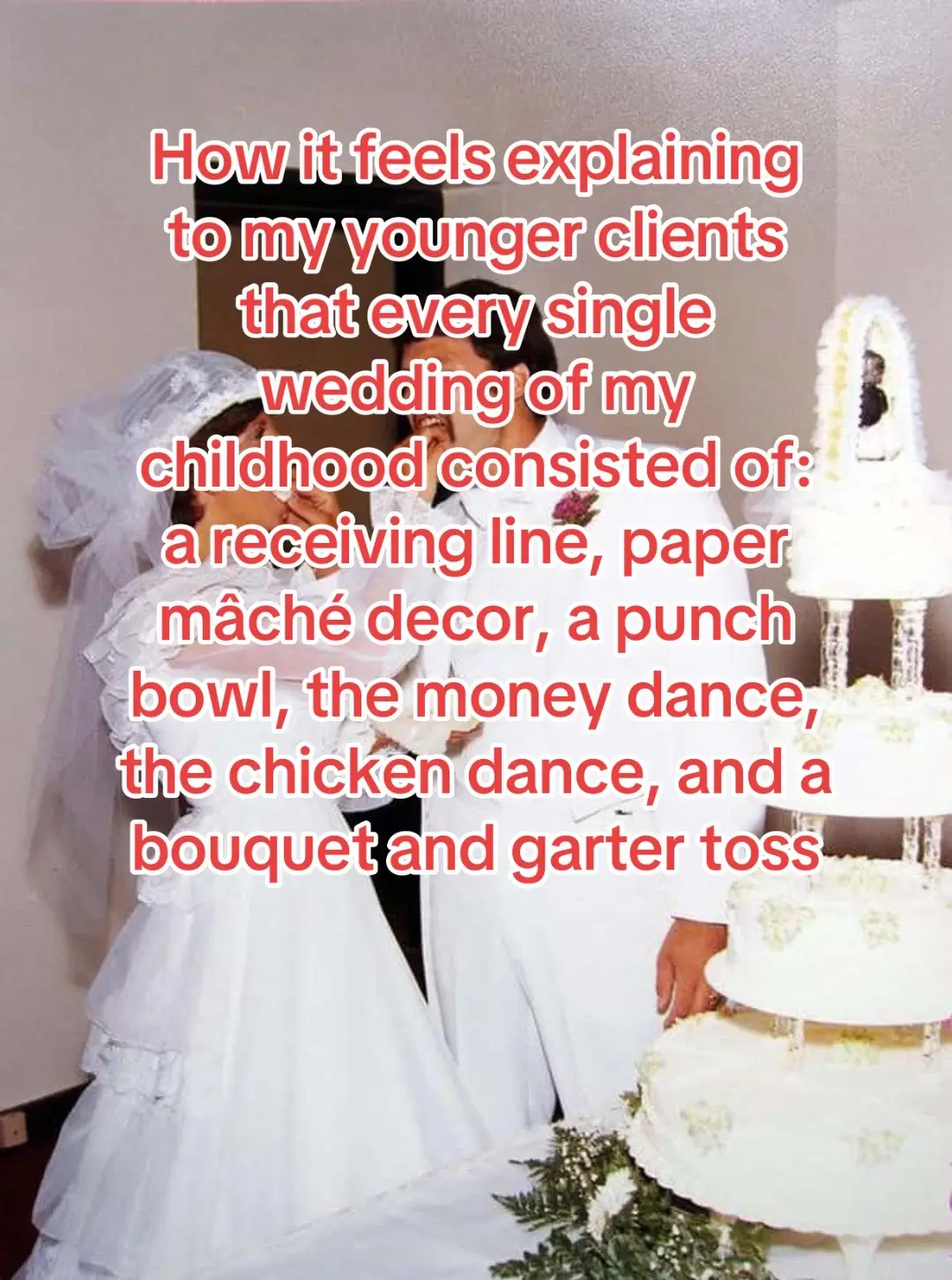 Nothing was more formulaic than 80s and early 90s weddings #xennial #80swedding 