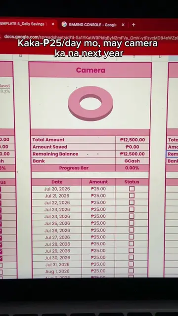 Ipon challenge pero in google sheets edition #savingsplanner #googlesheets #trac