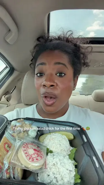 Let’s try chicken salad chick for the first time🥹✨ ya’ll I had no clue how flav