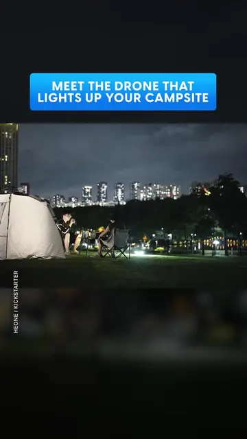 The Heone-X is a drone that hovers overhead to light up your campsite. It can fl