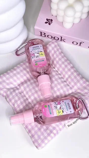 sanrio alcohol spray! 🌸 as a pink girlie yes u need this! 🙇🏼‍♀️😫 #alcohol #a
