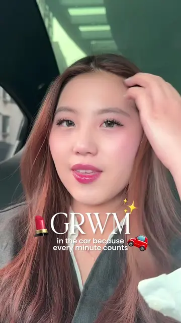 GRWM in the car because every minute counts 🚗💄 Full face pakai BNB... kira-kir