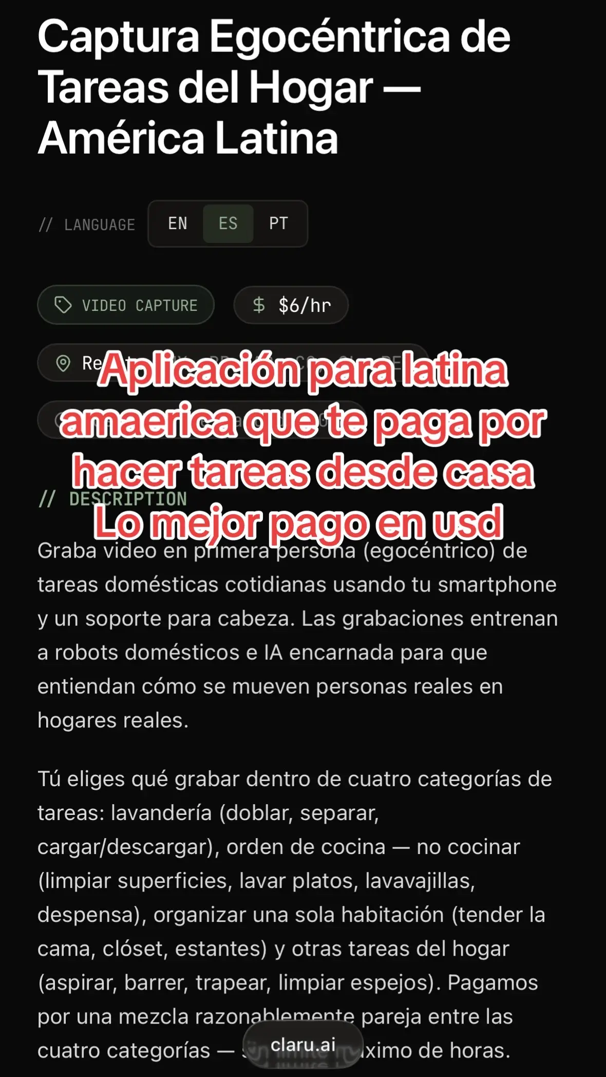 Aplicación que te paga en usd por hacer tareas desde casa, disponible para Latin