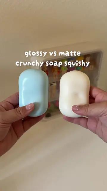 glossy vs matte crunchy soap, which one is better? #crunchyasmr #squishy #crunch
