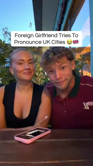 Foreign girlfriend tries to pronounce UK cities 😭🇬🇧 #girlfriend #uk #england 
