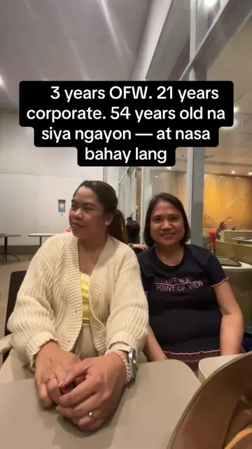 3 years OFW. 21 years corporate employee. 54 years old na siya ngayon — at first