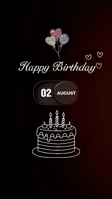 Happy Birthday 02 August  Template-Just click "Capcut Anchor (try this template)