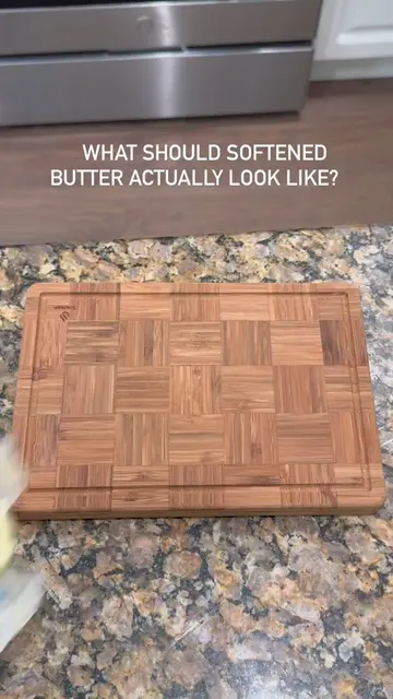 What should softened butter actually look like?  Not melted. Not rock hard. Prop