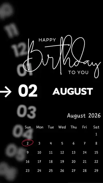 Happy Birthday 02 August 2026 Template-Just click "Capcut Anchor (try this templ