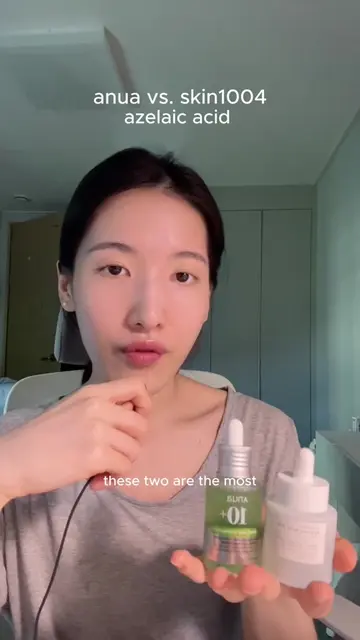 Lets compare acid serums anua vs. skin1004 #koreanskincare #skintok #azelaicacid