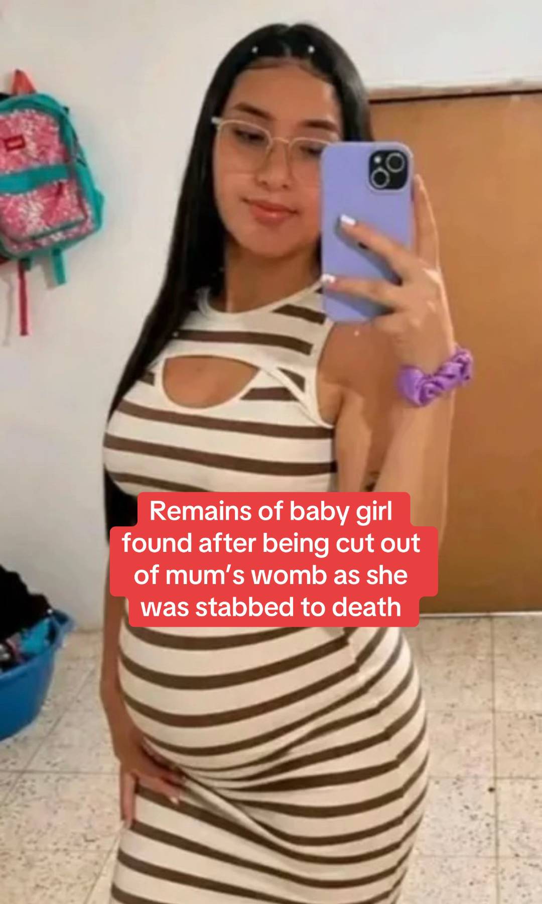 The remains of a baby girl have been found after the unborn child was cut out of