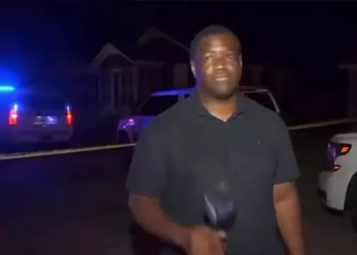 Boyy scared asf 😂 gon go home big dog and get out them ppl hood 😂 #newsreporte