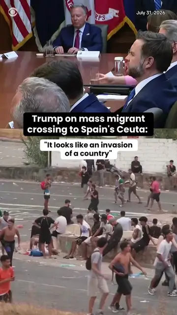 During a White House Cabinet meeting, President Trump said the mass crossing of 