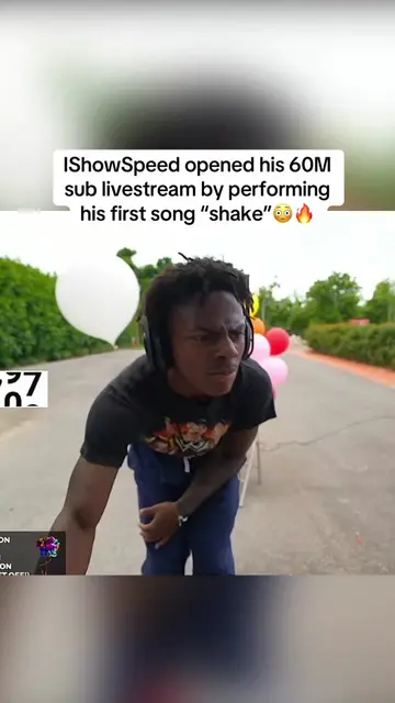 IShowSpeed opened his 60M sub livestream by performing his first song “shake”😳�
