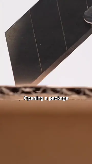 Opening a package with a knife or blade can be dangerous. Most tape is around 0.