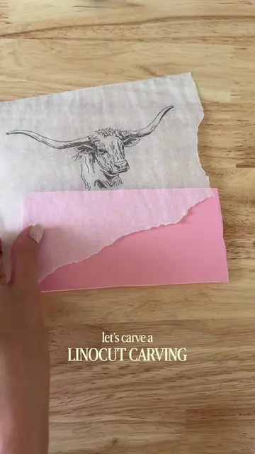 Let’s carve this longhorn linocut carving! #blockprint #linocut #artistsoftiktok