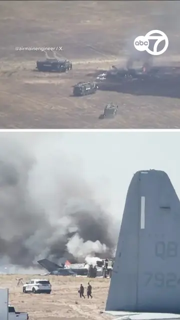 A military jet crashed near Miramar Marine Corps Air Base in San Diego Friday, p