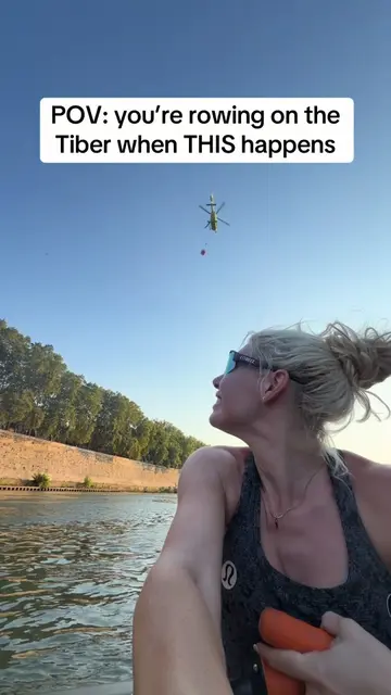 Wasn’t expecting this on my evening row! The helicopters were using the Tiber to