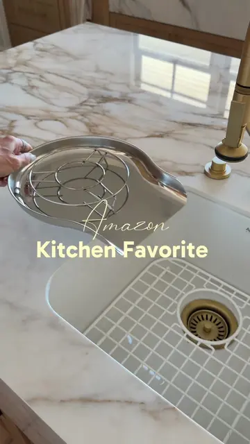These stackable strainers with the self-draining base helps keep your countertop