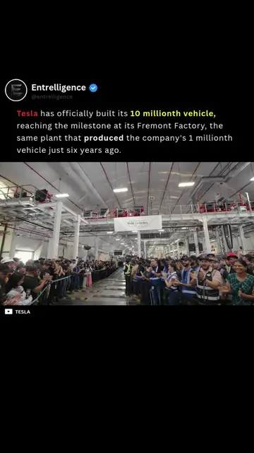 🚨 MILESTONE: Tesla Builds Its 10 Millionth Electric Vehicle 🚗 Tesla has offici