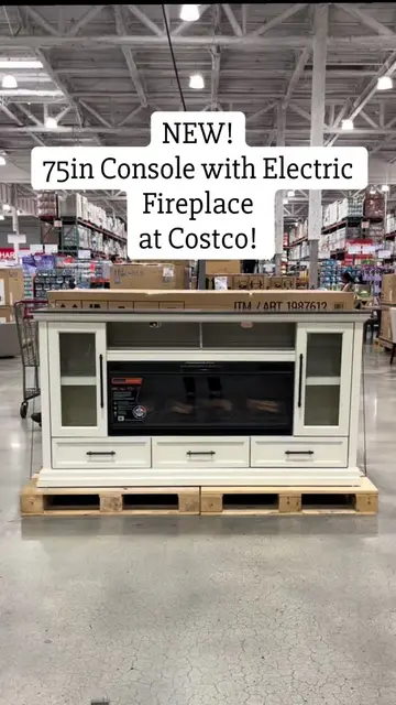 I just spotted this brand new Tresanti Fireplace Console at Costco!  #costcofind