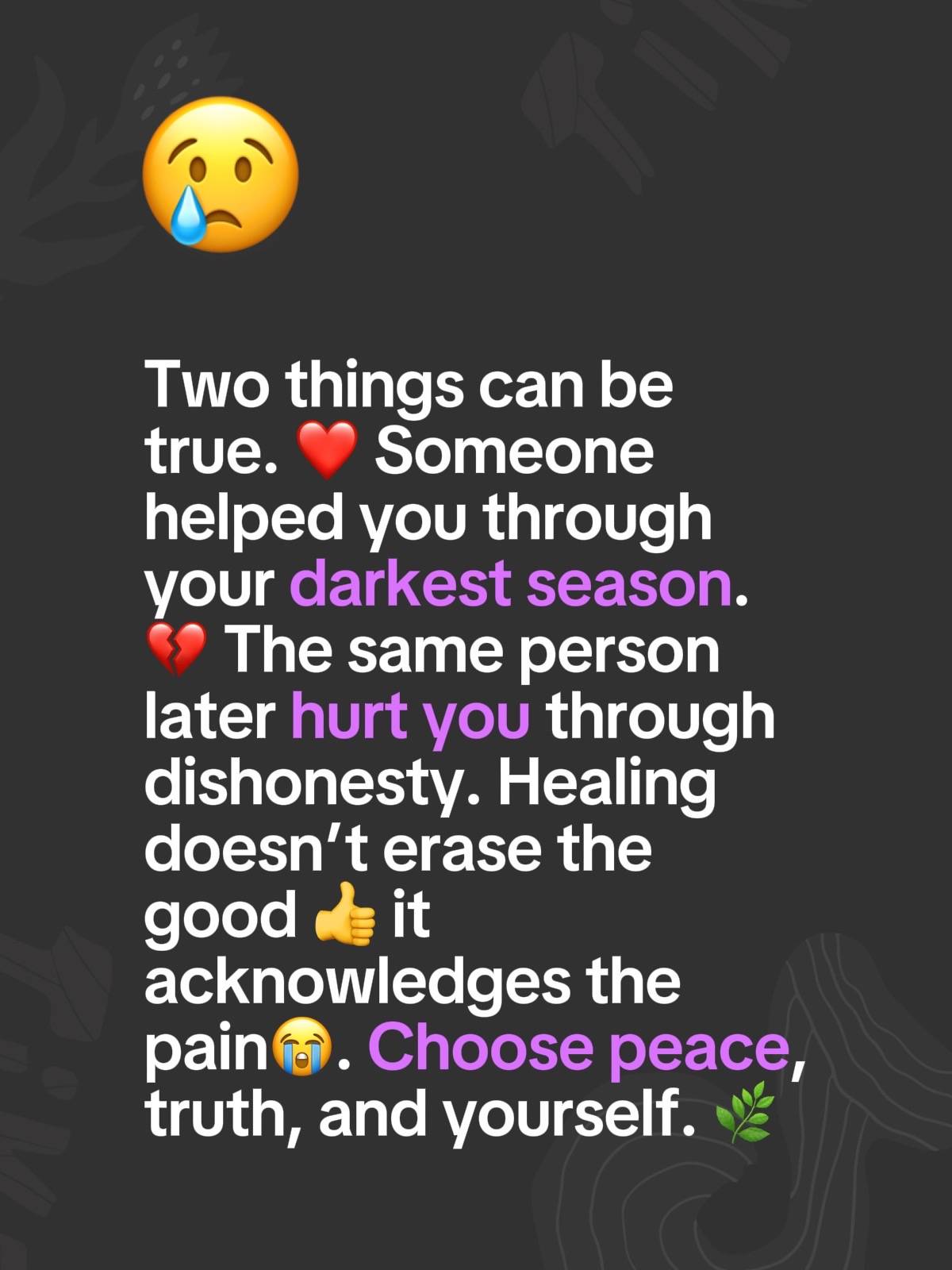 ❤️ Someone may have helped you through one of the hardest seasons of your life. 