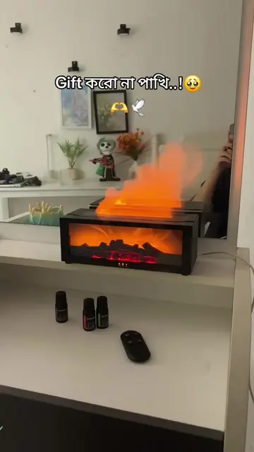 ✨ Fireplace Flame Diffuser 🔥 ঘরকে দিন উষ্ণ ও শান্তিময় পরিবেশ! 🌿💧 স্টাইলিশ ফ্