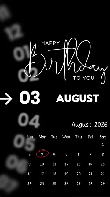 Happy Birthday 03 August 2026 Template-Just click "Capcut Anchor (try this templ