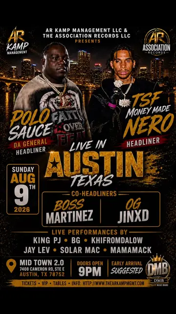 Texas I35 Tour just got BIGGER...Da General of TSF Bidness Polo Saucy now  live 