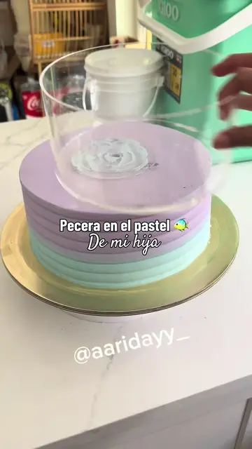Pecera en el pastel de mi hija 🥰🥳 #pastel #pecera #sirena #mermaidtheme #temat