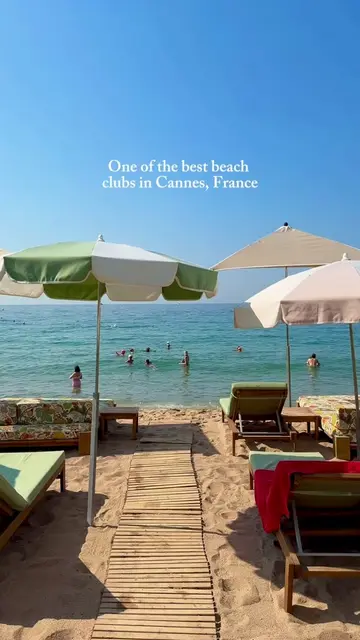 One of the best beach clubs in Cannes, France 🇫🇷 Crystal-clear Mediterranean w
