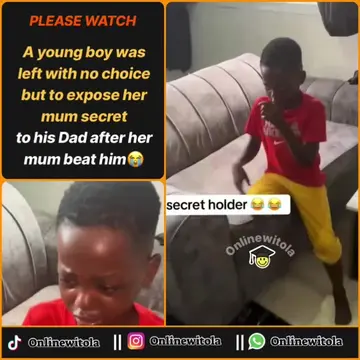 A young boy was left with no choice but to expose her mum secret  to his Dad aft