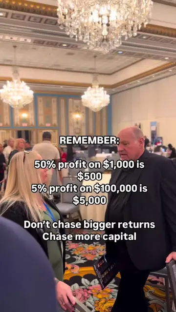 50% of $1k vs 5% of $100k. 👀 The second one wins. Chase capital, not returns. A