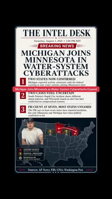 Michigan has reported suspicious cyber activity at nine water systems, joining m