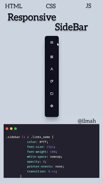 Responsive sidebar #programming #webdevelopment #coding 