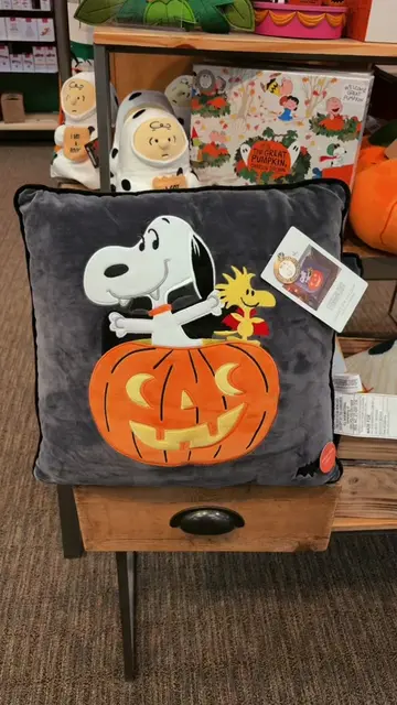 This spooky Snoopy Halloween pillow at Hallmark lights up🎃 I love anything with
