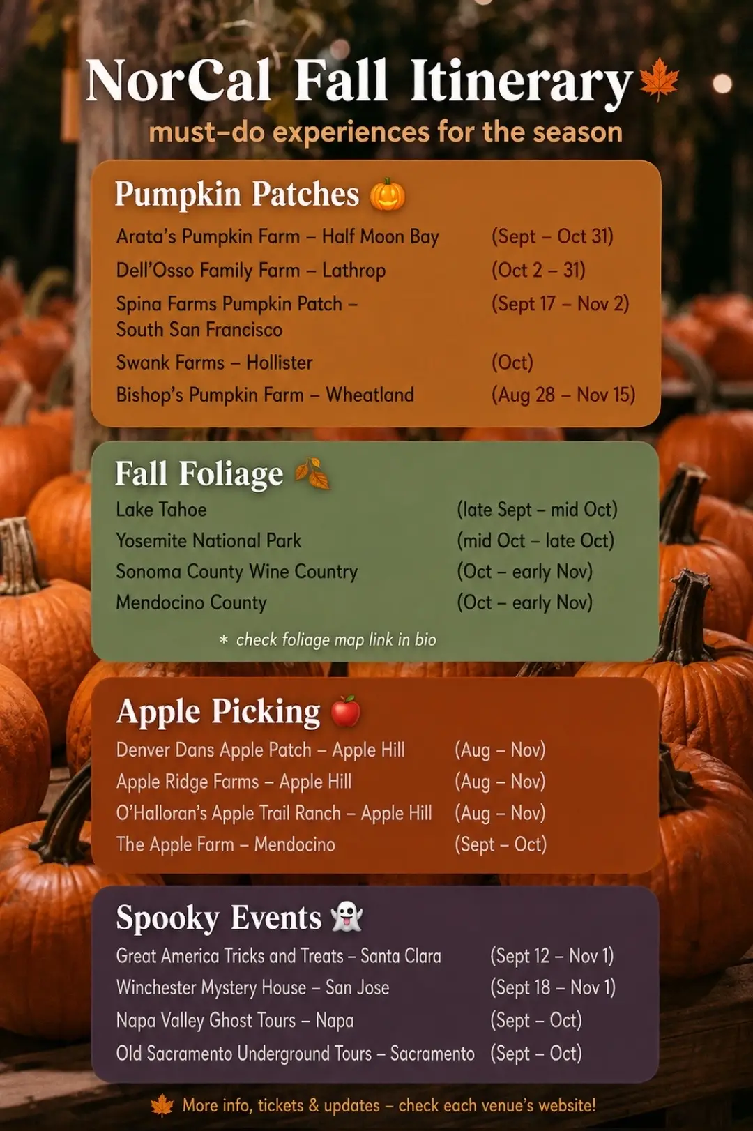 NorCal Fall hits different when you have the right itinerary. 🗺️ From the apple