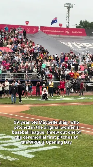 99-year-old Maybelle Blair, who was a pitcher in the 1940s in the original women