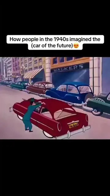 In the 1940s, animators imagined what the "car of the future" might look like-an