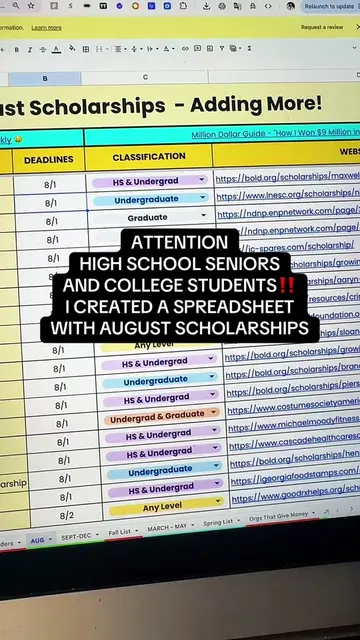 FREE SCHOLARSHIP LIST‼️🚨 #college #highschool #scholarships #scholarship