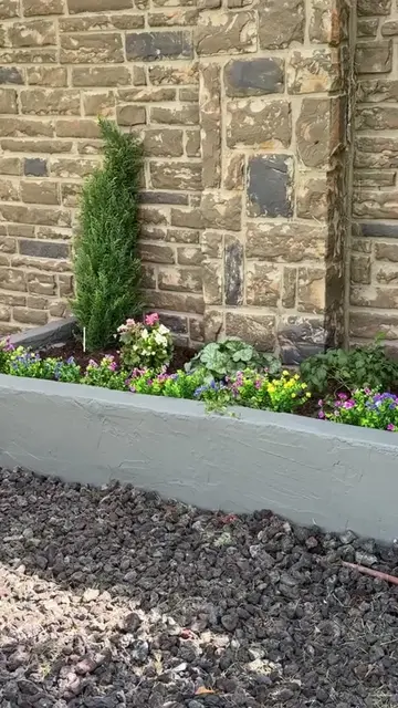 Want a DIY flower garden? Build cinder block planters! 🪴🛠️ #diygarden #gardeni
