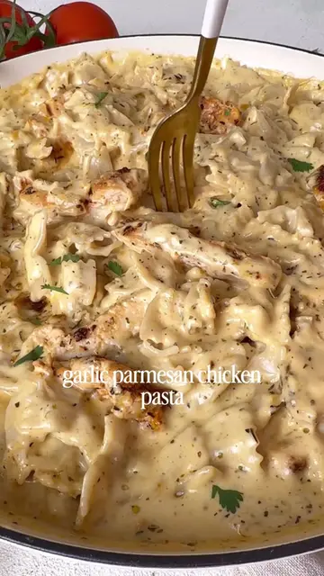 Garlic Parmesan chicken pasta in under 30 minutes. My second most loved recipe o