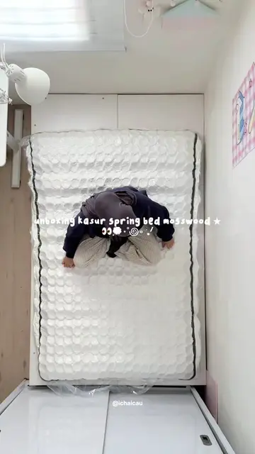 unboxing my new bed 👀💭💤 #mosswood #kasurmosswood #rekomendasikasur 