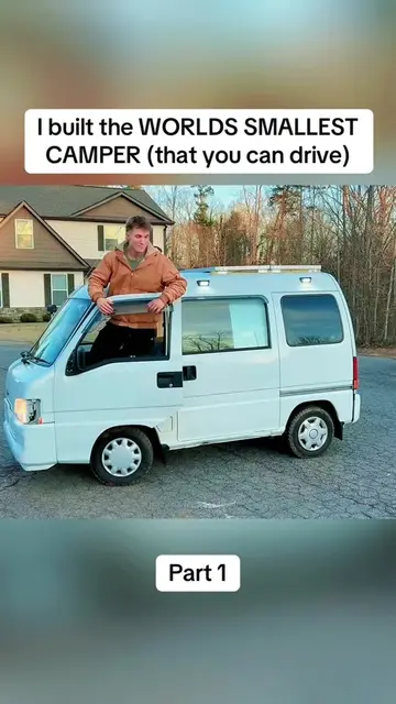 I built the WORLDS SMALLEST CAMPER (that you can drive) #fyp #camper #viral 